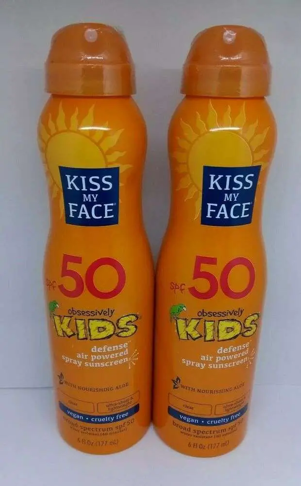 2X Kiss My Face Obsessively Kids SPF 50 Sunscreen Spray 6 ...
