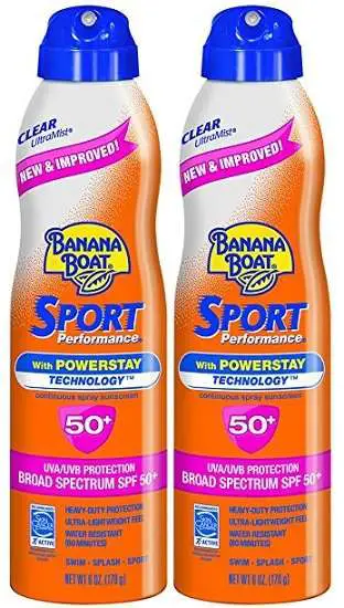 Banana Boat Sport Sunscreen Spray, SPF 50, Reef Safe, 6 ...