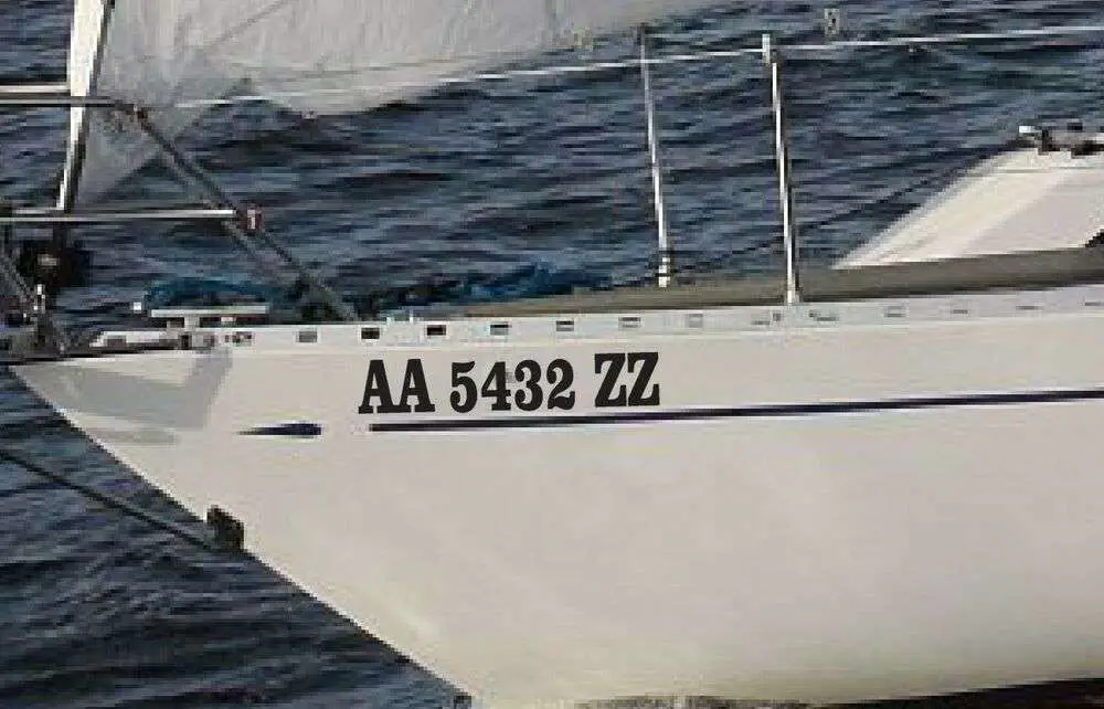 Boat Registration Number Lettering 3.5"  x 22"  (set of 2 ...