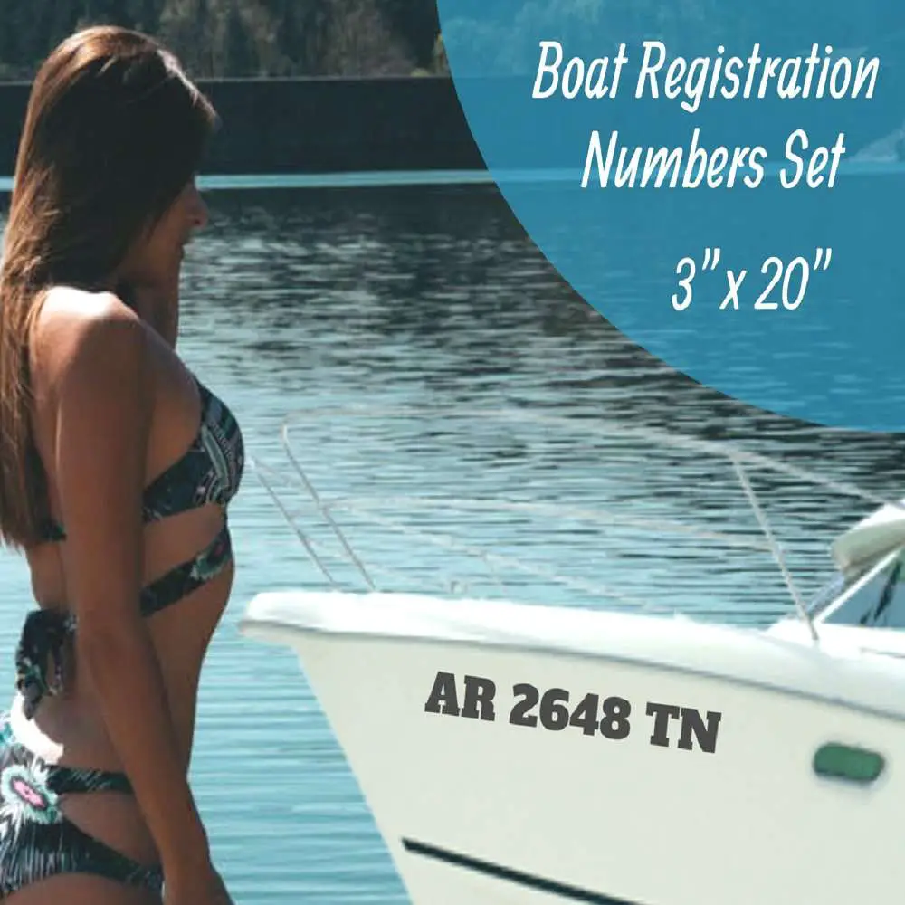 Boat Registration Number Lettering Decals Vinyl Vessel PWC ...