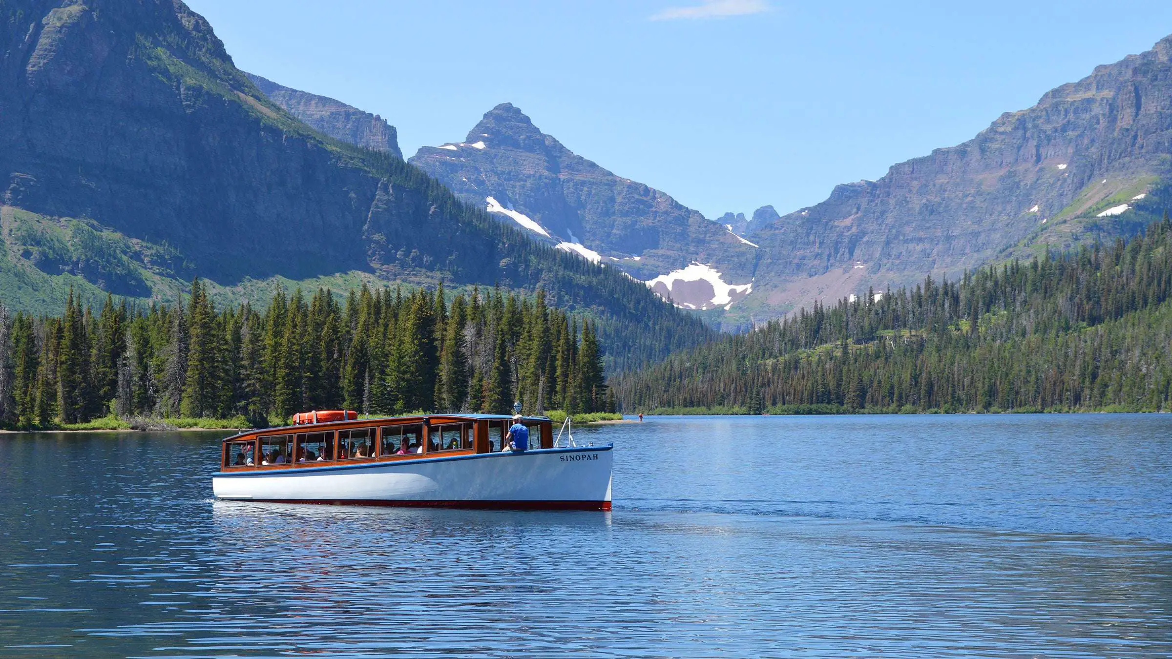 Boat tour on the Sinopah on Two Medicine Lake in Glacier National Park ...