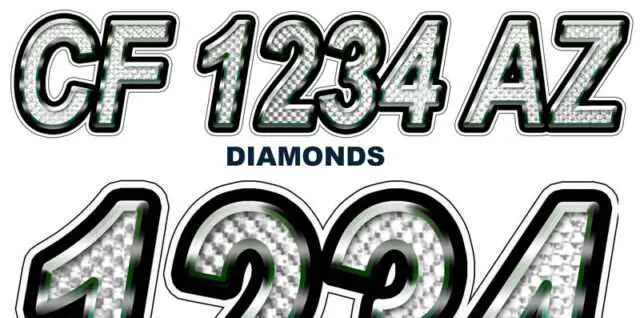 Diamonds Custom Boat Registration Numbers Decals Vinyl ...