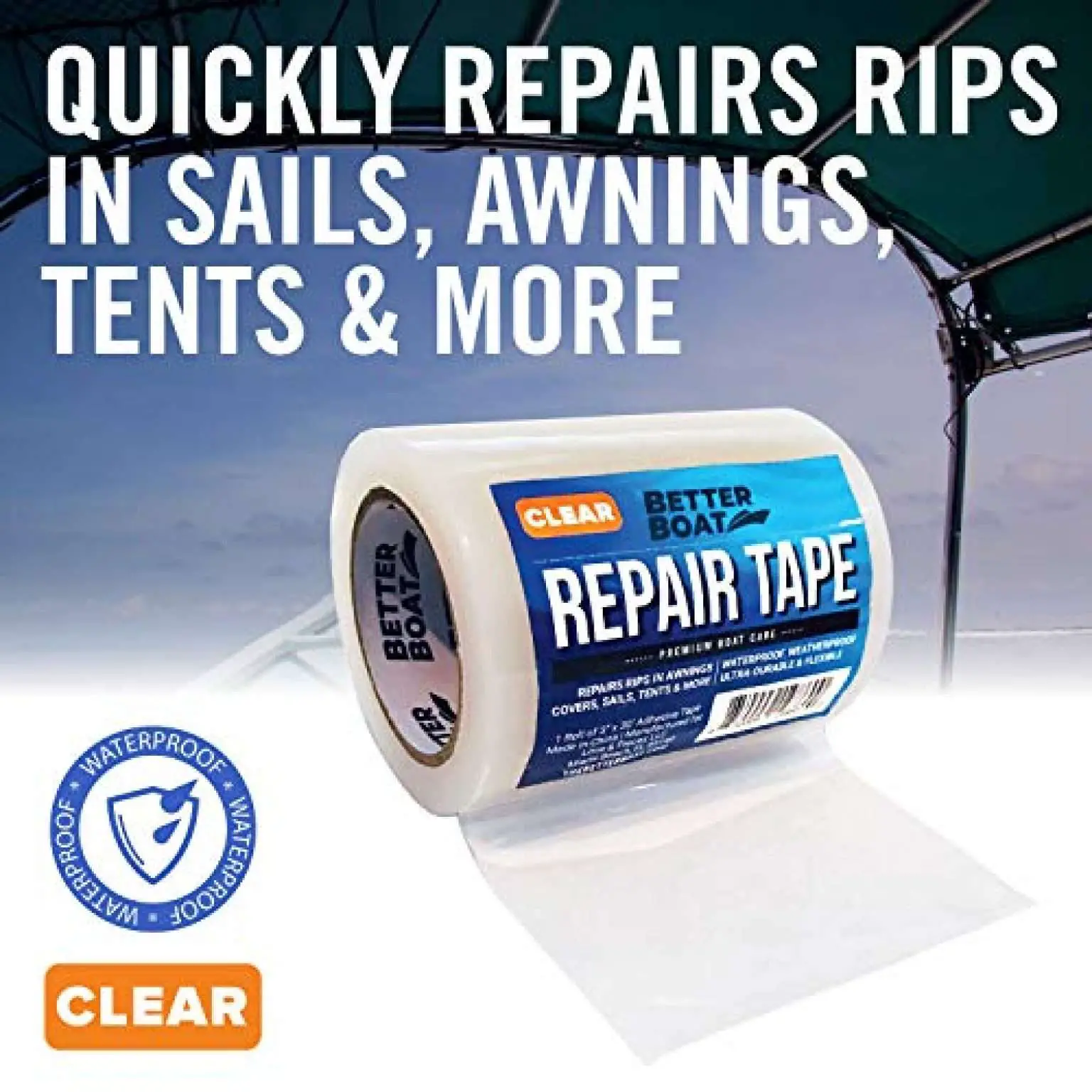 Fabric Repair Tape Boat Covers Canvas RV Awning Tents and ...