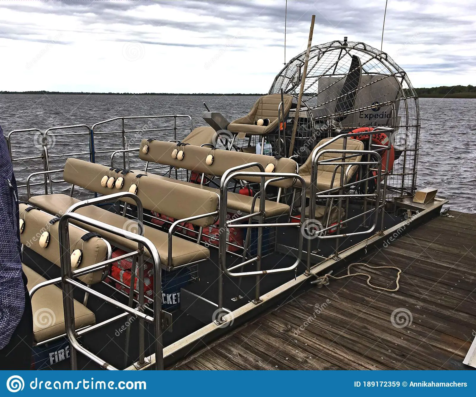 Fanboat Swamp Boat Airboat Near Orlando, Florida On A Cloudy Day Ready ...