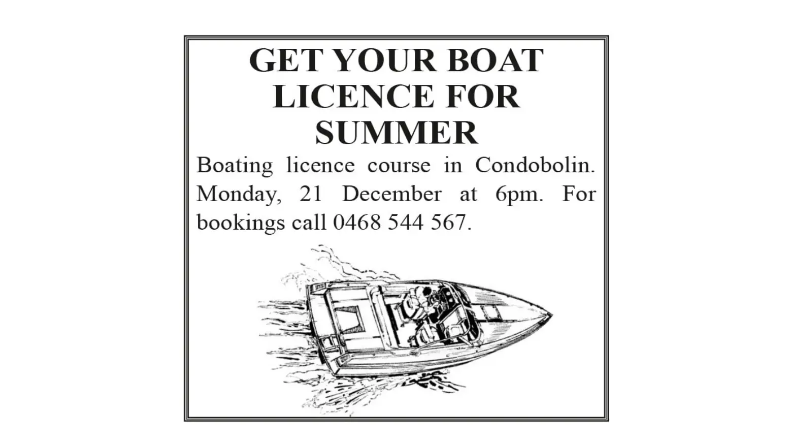 GET YOUR BOAT LICENCE FOR SUMMER!