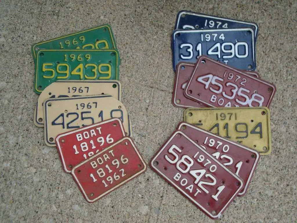 Great old boat license plates