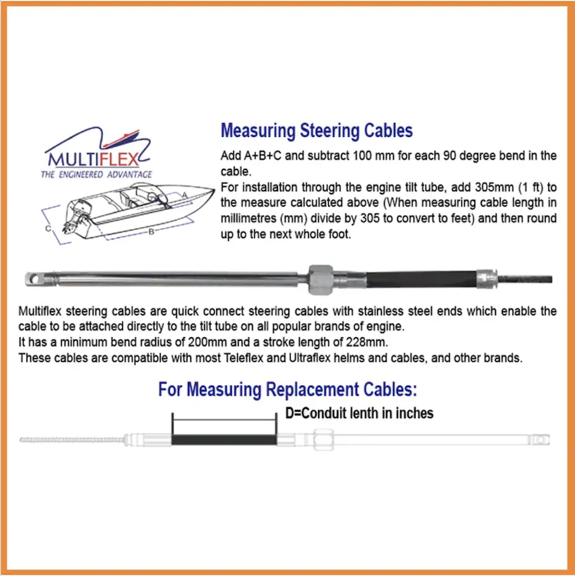 How to measure for a new boat steering cable