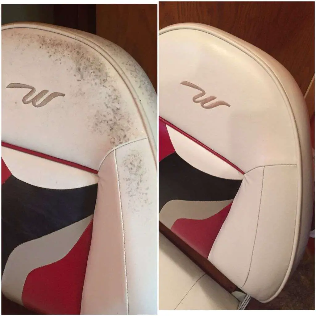 Mold &  mildew removed from my vinyl boat seats! I used ...