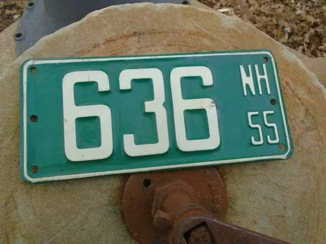 New Hampshire Boat License Plate 1955, Old Tag Low # 636 ...