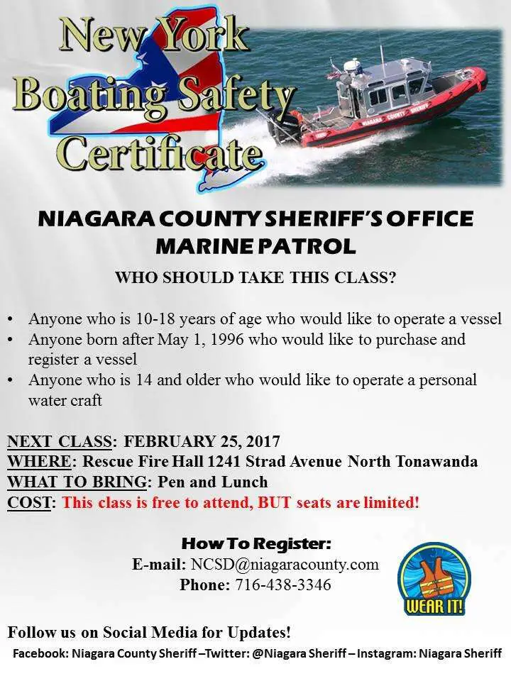 New York State Boating Safety Course Offered: February 25, 2017 ...