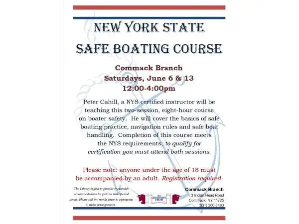 New York State Safe Boating Course at The Smithtown Library Commack ...
