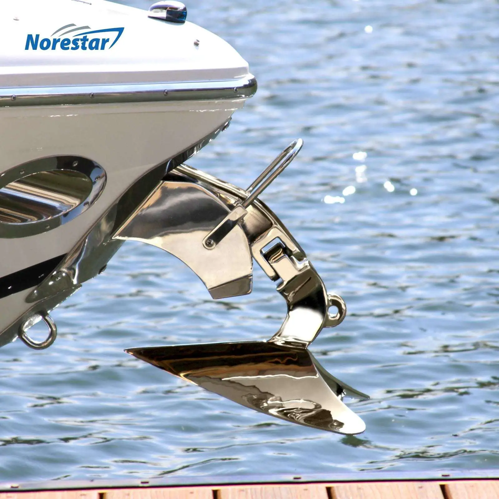 Norestar Stainless Steel Hinged Plow/CQR Boat Anchor ...