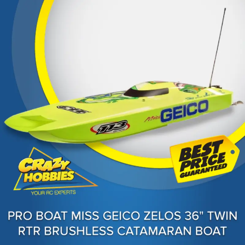 Pro Boat Miss GEICO Zelos 36"  Twin RTR Brushless Catamaran Boat *IN ...