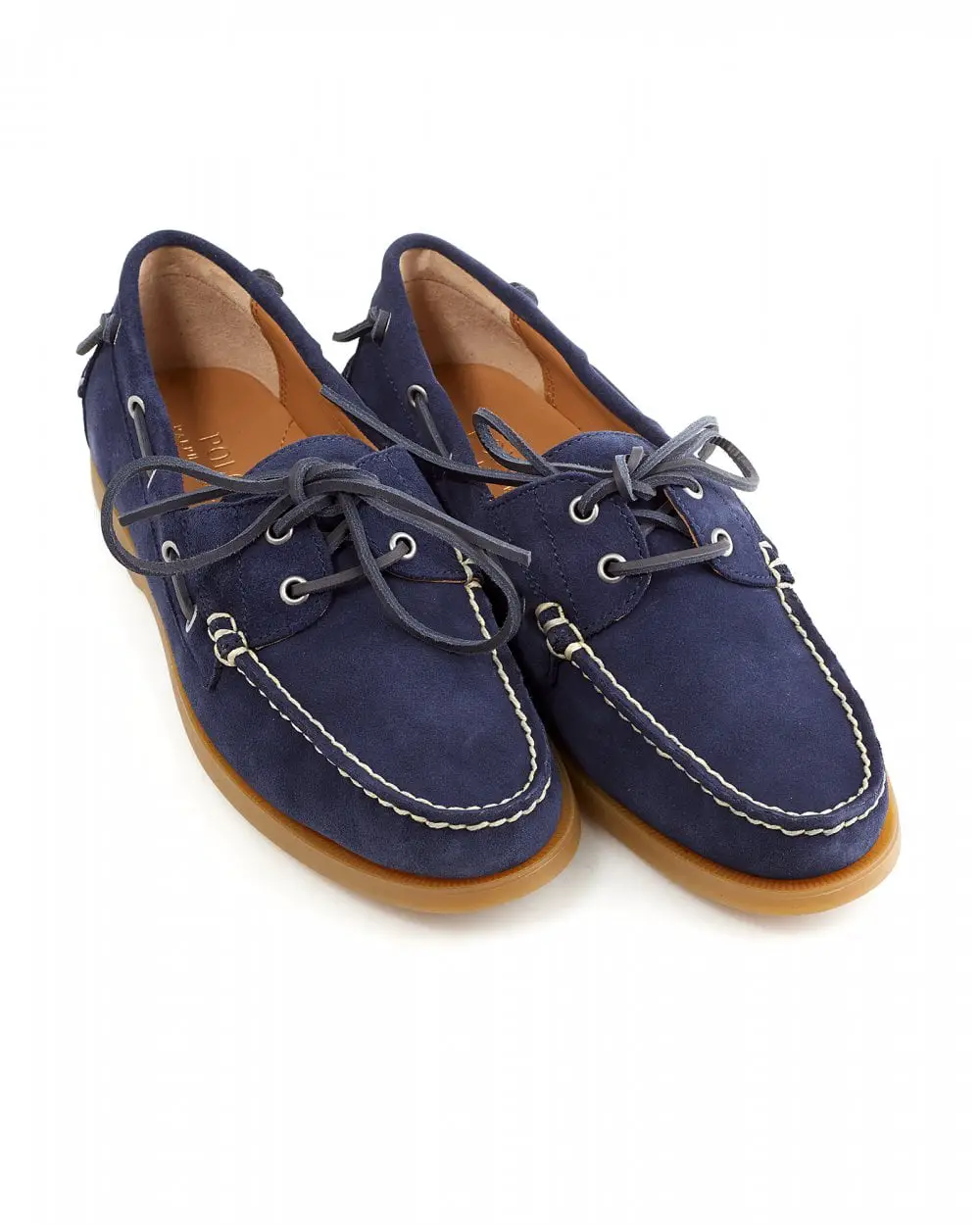 Ralph Lauren Mens Classic Suede Newport Navy Blue Boat Shoes