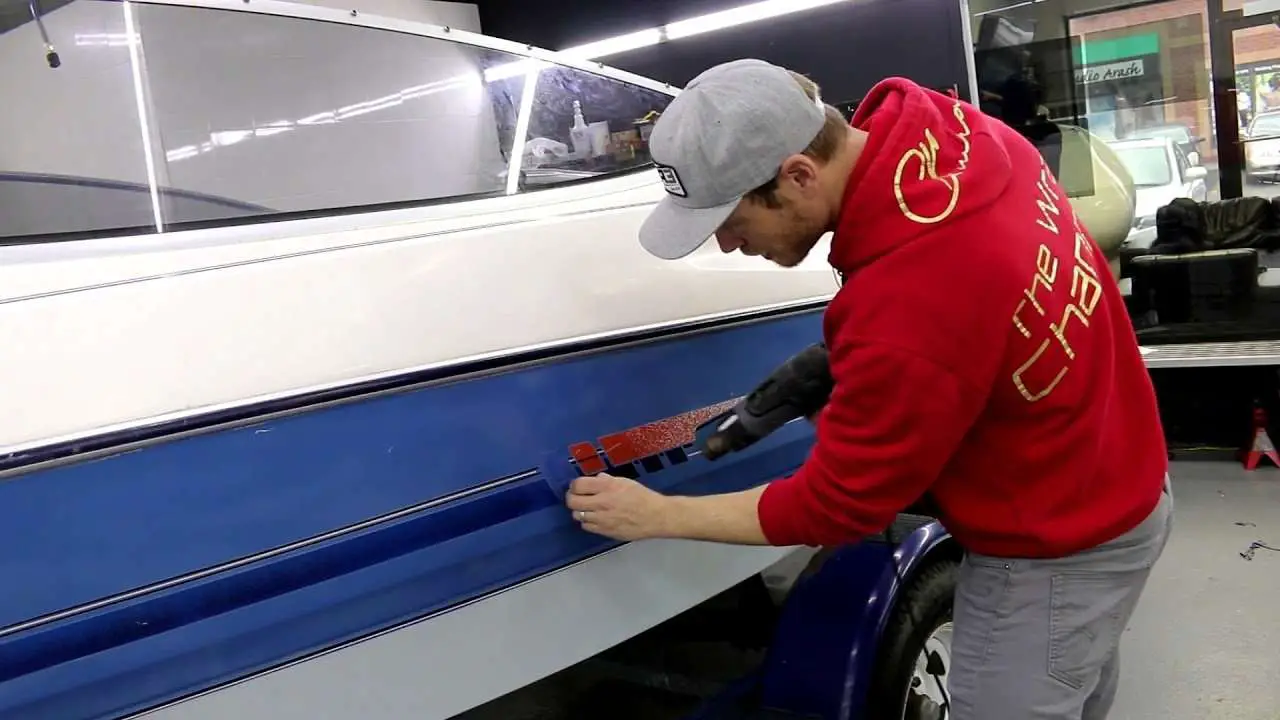 Vinyl Wrapping A Boat